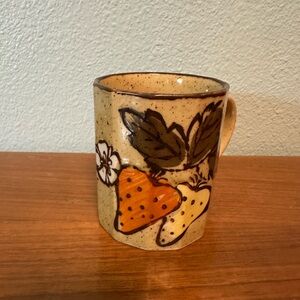 Handcrafted Ceramic Mug with Strawberry Design